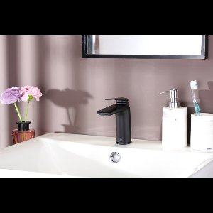 AquaVive Wastafelmengkraan Irminio R Laag Zwart