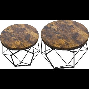 VDD - Bijzettafeltje set van 2 - salontafel - industrieel vintage stijl