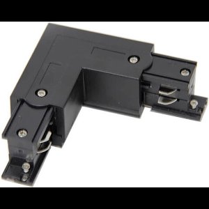 Spanningsrail Doorverbinder - Hoek L Koppeling Links - 3 Fase - Zwart