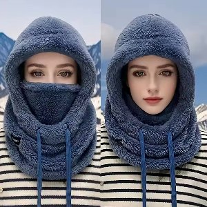 Warme Fleece Bivakmuts - Winter Skimuts - Gezichtsmasker - Winddicht - Thermisch - Verstelbare Nekwarmer - Outdoor Fietsen - Skiën - Wandelen - Blauw