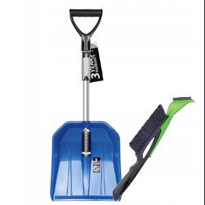 Winterset: Telescopische sneeuwschuiver & ijskrabber met borstel