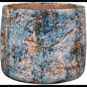 Ter Steege Bloempot Masha Kobalt Blauw-Multicolour D 19 cm H 15 cm Opening 15.7 cm