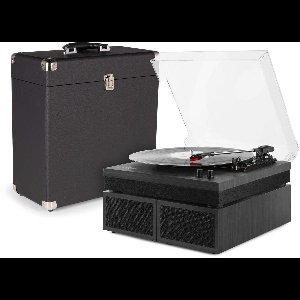 Retro platenspeler met platenkoffer - Fenton RP165B - Met Bluetooth en speakers - Zwart