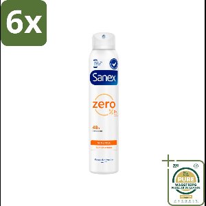 Sanex - Deodorant Spray - Zero% Sensitive - Zonder Aluminiumzouten - 200 ml - Voordeelverpakking - 6 stuks - Gevoelige huid - Aluminiumvrij