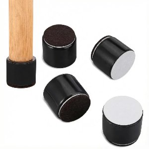 JustValue Zelfklevende Meubelverhogers Rond - 4 Stuks - Koolstofstaal - Bank - Bed - Kast - Antislip - Zwart