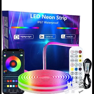 JeiibrZui RGB Neonlichtstrip - Led-Stripverlichting - Flexibel & Waterdicht Met Bluetooth En Afstandsbediening - 5 M - Voor Binnen En Buiten Gebruik
