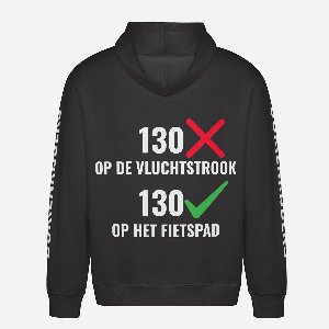 Bokkenrijders – Hoodie – 130 Op Het Fietspad – Unisex –Zwart - L