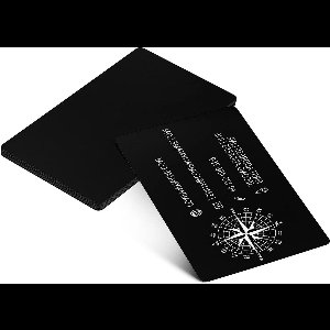 Cosensi - Metalen Visitekaartjes Set van 50, Aluminium, Zwart, Lasergraveerbaar