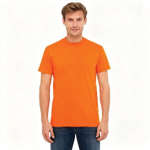 Heren T-shirt oranje - Goede pasvorm - Basic Blanco Shirt -Regular fit - 100% Katoen - Comfortabel - Gildan