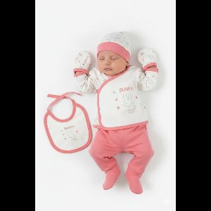 Bunny | 5-delige Newborn Baby Kleding Set meisjes - Bunny Babykleding - Newborn set - Babyshower cadeau - Kraamcadeau