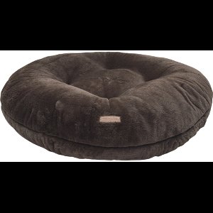 Animal Boulevard CHAMPS-ELYSEES Puff Kussen – Donut - Hondenmand – Kattenmand – Super Zacht Imitatiebont – Afneembare & Wasbare Hoes – Kleur: Donkerbruin – Maat S: ⌀58x16 cm