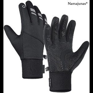 Namajunas - Winterhandschoenen - Touchscreen Handschoenen - Handschoenen Heren - Handschoenen Dames - Thermo Handschoenen - Waterdicht - Met Ritszak - Maat L - Zwart