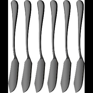 Botermesjes Set - Zwart - RVS - Botermes - Smeermessen - Tapas Mesjes - 6 Stuks