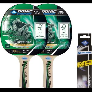 Donic Schildkröt Legends 400 tafeltennisset - Champion tafeltennisballen