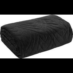 Oneiro’s luxe LUIZ type 6 Beddensprei Zwart- 220x240 cm – bedsprei 2 persoons - zwart– beddengoed – slaapkamer – spreien – dekens – wonen – slapen