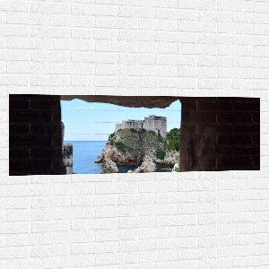 WallClassics - Muursticker - Fort Lovrijenac Koratie - 150x50 cm Foto op Muursticker