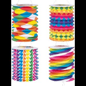 Boland - Set 12 papieren treklampionnen Fantasie (M) Multi - Verjaardag, Kinderfeestje, Sint Maarten