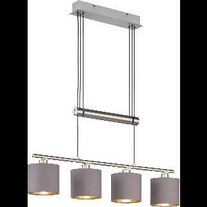 LED Hanglamp - Trion Gorino - E14 Fitting - 4-lichts - Rechthoek - Mat Bruin - Aluminium