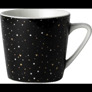 Dutch Rose Loft Zwart-Wit Koffiemok Zwart met Glitters 20 cl