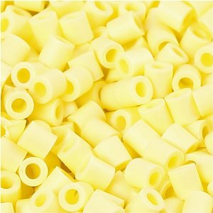 PhotoPearls Strijkkralen, afm 5x5 mm, gatgrootte 2,5 mm, lichtgeel (21), 6000stuks Navulling