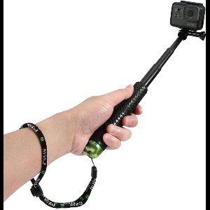 Techvavo® Universele Selfiestick XL - Uitschuifbaar tot 95cm - Selfiestick - Geschikt voor diverse Actioncamera's - Selfiesticks - Waterproof - Groen