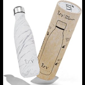IZY Drinkfles - Wit - Inclusief donatie - Waterfles - Thermosbeker - RVS - 12 uur lang warm - 500 ml