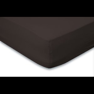 Eleganzzz Hoeslaken Katoen Perkal 35cm Hoekhoogte - Donker Bruin - hoeslaken 180x210/220cm - Hoeslakens - Lits Jumeaux