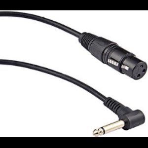 XLR (v) - 6,35mm Jack mono (m) haaks adapter kabel - 0,30 meter