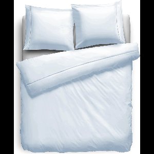 Eleganzzz Dekbedovertrek Percal Katoen Uni - Met Bies - Ice Blue - Dekbedovertrek 240x200/220cm - Dekbedovertrekken - Lits Jumeaux