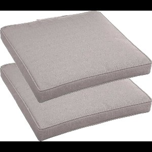 Set van 6x stuks hesperide tuinstoelkussen - taupe - uv-bestendig - 40 x 4 cm - water en uv-bestendig