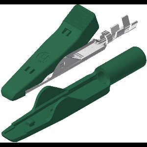 SKS Hirschmann MA 1 Miniatuur krokodilklem Groen Klembereik (max.): 4 mm Lengte: 41.5 mm 1 stuk(s)