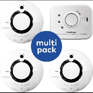 FireAngel brandpreventie set - 3 rookmelder + 1 CO-melder draadloos koppelbaar WiSafe2