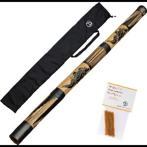 Australian Treasures bamboe didgeridoo instrument 120cm inclusief 3 reepjes imker bijenwas en nylon didgeridoobag | bekijk de video!