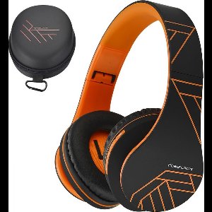 PowerLocus P2 - Draadloze Over-Ear Koptelefoon Inklapbaar - Bluetooth Hoofdtelefoon - Met microfoon – Headphone - Micro SD mode – Incl. Carry Case – Oranje