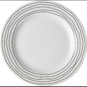 Dutch Rose Loft Zwart-Wit Gebaksbord Zwarte Strepen 18 cm