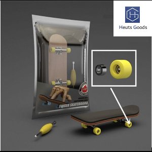 Heuts Goods - Vinger Skateboard - Fingerboard - Mini Skateboard - Skateboard Kan Kantelen - 5 Lagen - Hoge Kwaliteit - Geel