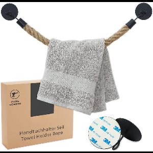 Handdoekhouder Zonder Boren - Theedoekhouder - Keukenrolhouder Zwart voor Keuken