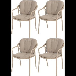 Manitoba stapelbare tuinstoel latte Taste 4SO set van 4