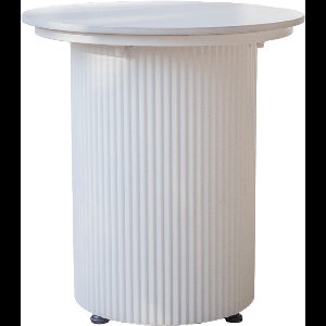 Metalen bijzettafel - Stenen blad - Wit - Ø40cm x 50cm hoog