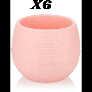 6st ronde cactus bloempotten roos 13cm met drainage UV-bestendige stekpotjes