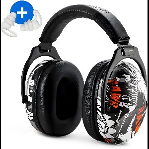 Maness - Gehoorbescherming kinderen – Oorbeschermers kinderen - Oorkappen kinderen - Verminderd omgevingsgeluid en verhoogd de concentratie – Dino oranje – Demping 27 dB - Met extra oordopjes