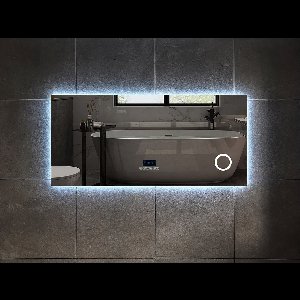 Mawialux LED Spiegel - 120cm - Rechthoek - Verwarming - Digitale Klok - Bluetooth - Yade