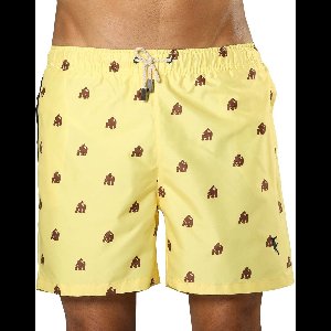 Zwembroek Heren Sanwin - Geel Venice Monkeys Print - Maat XXL