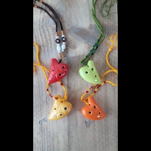 STL Ketting Ocarina - 6 gaten - Keramisch Geel