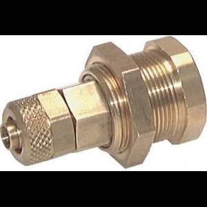 Messing DN 5 Luchtkoppeling Snelkoppeling 6x8 mm Push-On Schotkoppeling Pull-Off Double Shut-Off - CLS5-NB-B-SV-Q-P-6