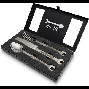 MikaMax Gereedschap Bestek - Gereedschap Cadeau - Incl. Luxe Metalen Koffer - Steeksleutel Maat 10 - Roestvrijstaal - Echt Bruikbaar - 3 Delige Set