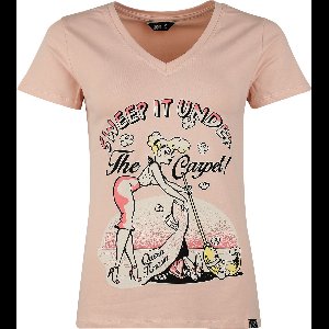 Queen Kerosin Sweep it Under the Carpet T-shirt lichtroze L Dames