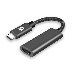 Drivv. USB C naar HDMI Adapter - Ondersteunt 4K 60Hz - Thunderbolt 3 - Nylon - Grijs
