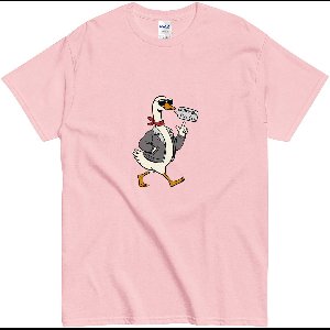 Cartoon Gans T Shirt Dames Heren - Grappig Origineel Ontwerp - Tekst: No Matter What, Stay Cool - Roze - L