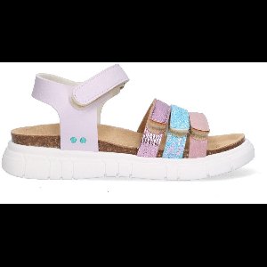 BunniesJR 225423-771 Meisjes Platte Sandalen - Paars - Imitatieleer - Klittenband
